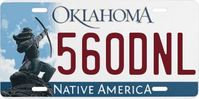OK license plate 560DNL