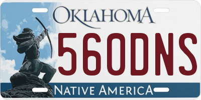 OK license plate 560DNS