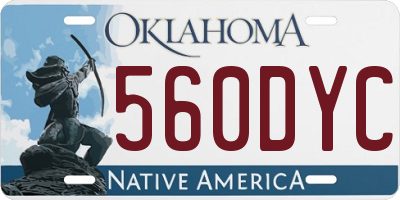 OK license plate 560DYC