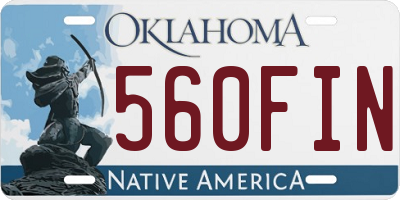 OK license plate 560FIN