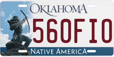 OK license plate 560FIO