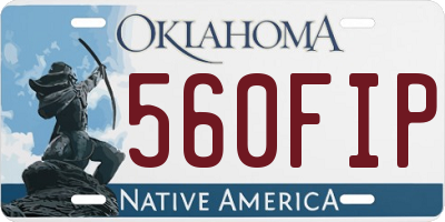 OK license plate 560FIP