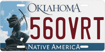 OK license plate 560VRT