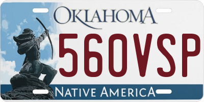 OK license plate 560VSP