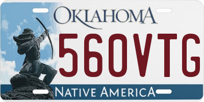OK license plate 560VTG
