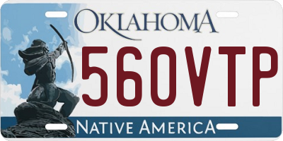 OK license plate 560VTP