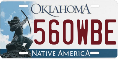 OK license plate 560WBE