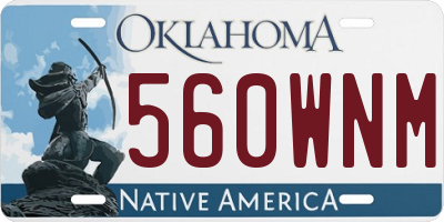OK license plate 560WNM