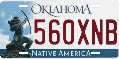 OK license plate 560XNB