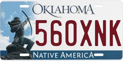 OK license plate 560XNK