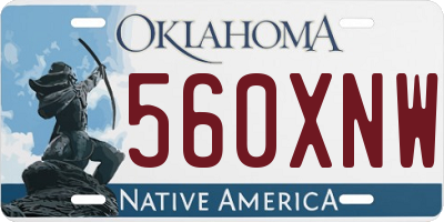 OK license plate 560XNW