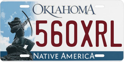 OK license plate 560XRL