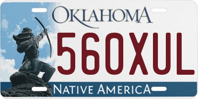 OK license plate 560XUL