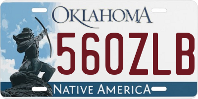 OK license plate 560ZLB