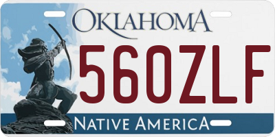 OK license plate 560ZLF