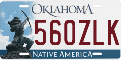 OK license plate 560ZLK