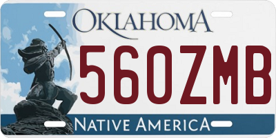 OK license plate 560ZMB