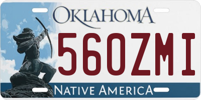 OK license plate 560ZMI
