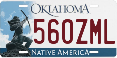 OK license plate 560ZML