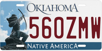 OK license plate 560ZMW