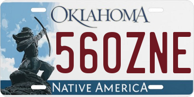 OK license plate 560ZNE