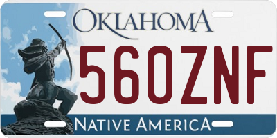 OK license plate 560ZNF