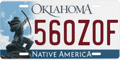 OK license plate 560ZOF