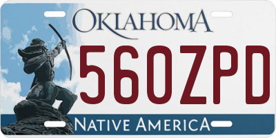 OK license plate 560ZPD