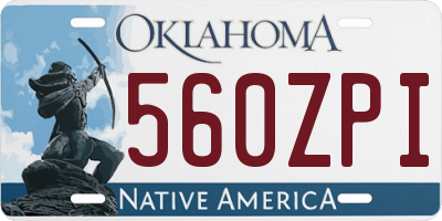 OK license plate 560ZPI