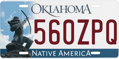 OK license plate 560ZPQ