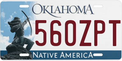 OK license plate 560ZPT