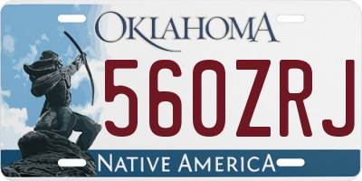 OK license plate 560ZRJ