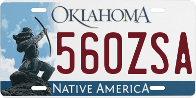 OK license plate 560ZSA