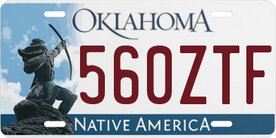 OK license plate 560ZTF