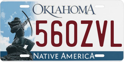 OK license plate 560ZVL