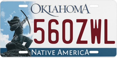 OK license plate 560ZWL