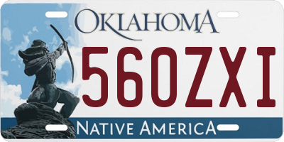 OK license plate 560ZXI