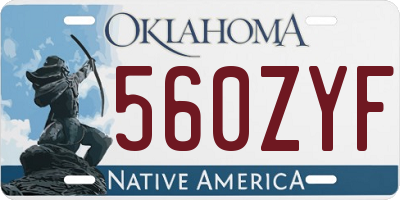 OK license plate 560ZYF