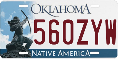 OK license plate 560ZYW