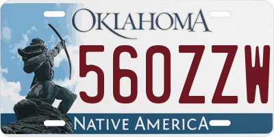 OK license plate 560ZZW