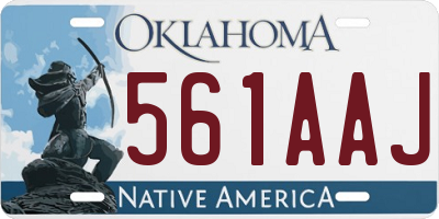 OK license plate 561AAJ