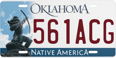 OK license plate 561ACG