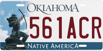OK license plate 561ACR