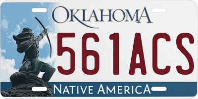 OK license plate 561ACS