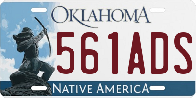 OK license plate 561ADS