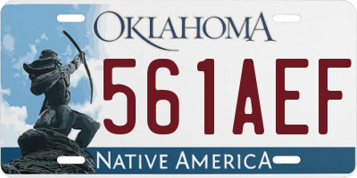 OK license plate 561AEF
