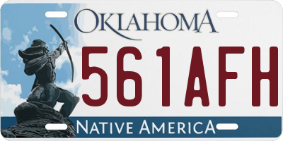 OK license plate 561AFH