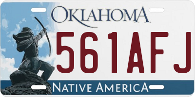 OK license plate 561AFJ