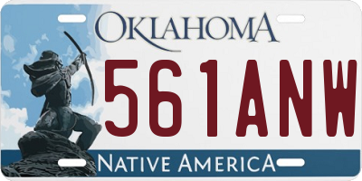 OK license plate 561ANW