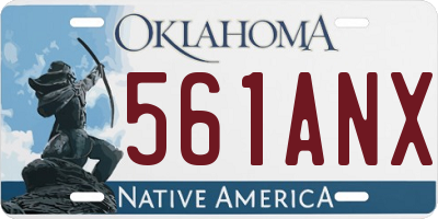 OK license plate 561ANX